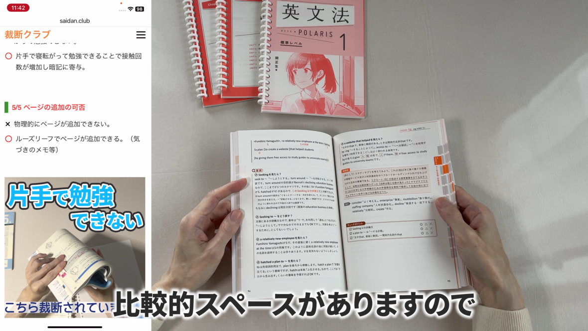 大学入試問題集 関正生の英文法ポラリス[1 標準レベル] を裁断して